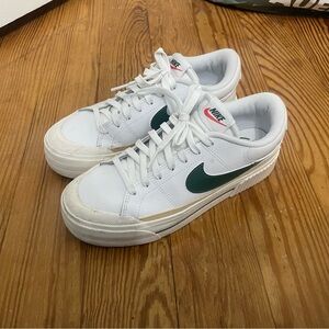 Nike Court Vision Court Legacy Lift Sneakers with Green Swoosh
